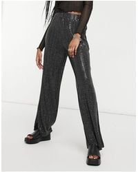 SELECTED - Sandra Wide Leg Sparkle Trousers - Lyst