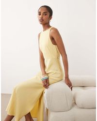 ARMANI EXCHANGE - Maxi Gold Chain Detail Dress - Lyst