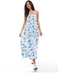 Vero Moda - – midi-trägerkleid mit em muschelmuster - Lyst