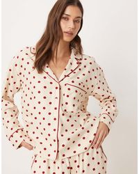 Abercrombie & Fitch - – langärmliges pyjamahemd aus flanell mit roten polka dots, kombiteil - Lyst