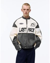 Pull&Bear - Faux Leather Panel Jacket - Lyst