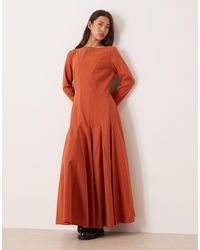 ASOS - Slash Neck Maxi Dress With Full Skirt - Lyst