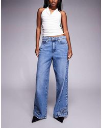 GOOD AMERICAN - Jeans A Fondo Ampio Rielaborati Lavaggio Chiaro - Lyst