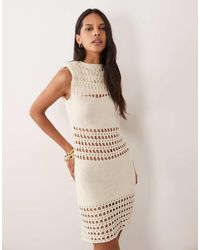 Miss Selfridge - Crochet Mix Mini Dress - Lyst