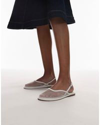 TOPSHOP - Bailey Mesh Slingback Ballet Flats - Lyst