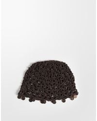 ASOS - Crochet Knitted Skull Cap With Faux Shell Trim - Lyst