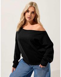 Yours Clothing - Off Shoulder Sweatshirt - Lyst