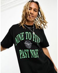 Carhartt - T-shirt nera con scritta "nine to five past nine" - Lyst