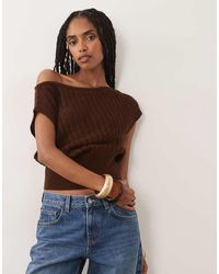 Miss Selfridge - Knitted Off Shoulder Top - Lyst