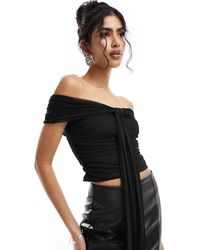 Miss Selfridge - Draped Off Shoulder Top - Lyst