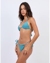 SIMMI - Towelling Stripe Tie Side Bikini Bottoms - Lyst