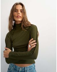 TOPSHOP - X Cara Seamed Long Sleeve T-shirt - Lyst