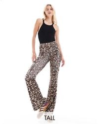 ONLY - – gerippte schlaghose mit leopardenmuster - Lyst
