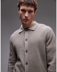 Mango - Knitted Polo Cardigan - Lyst