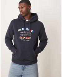 GANT - Usa Flag Logo Hoodie - Lyst