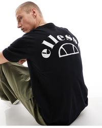Ellesse - Camiseta negra con logo estampado en la espalda chandres - Lyst