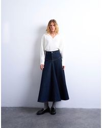 TOPSHOP - – denim-maxirock - Lyst