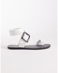 ASOS - Freely Toe Loop Cross Strap Flat Sandals - Lyst