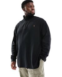 Polo Ralph Lauren - Big & Tall Icon Logo Double Knit Jacquard Half Zip Sweatshirt - Lyst