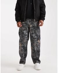 ASOS - – locker sitzende hose mit geradem schnitt und military-muster - Lyst