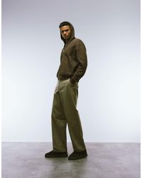 ASOS - Smart Cotton Wide Leg Corduroy Pants - Lyst