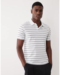 Mango - Short Sleeve Striped Polo T-shirt - Lyst