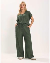 Yours Clothing - Bubble Textured Wide Leg Trousers - Lyst
