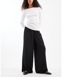 Wednesday's Girl - Tie Waist Satin Wide Leg Trousers Spot Jacquard - Lyst