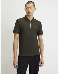 River Island - Muscle Fit Cotton Textured Polo Shirt - Lyst