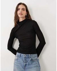 Miss Selfridge - Sheer High Neck Top - Lyst