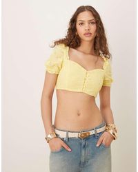 Collective The Label - Button Front Crop Top - Lyst