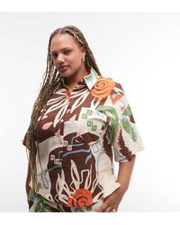ASOS - Asos Design Curve Overhemd Met Korte Mouwen Als Co-Ord - Lyst
