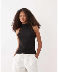ASOS - Top Met Halternek En Kanten Rand - Lyst