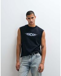 Weekday - Oversized Sleeveless T-shirt With Flame Graphic - Lyst