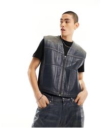 Weekday - Aitos Co-ord Wax Coated Denim Zip Up Vest - Lyst