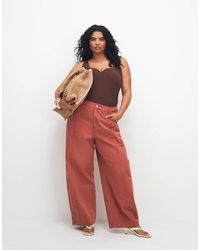 ASOS - Asos Design Curve Barrel Trousers With Washed Effect - Lyst
