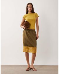 ASOS - Satin 90's Slip Midi Skirt - Lyst