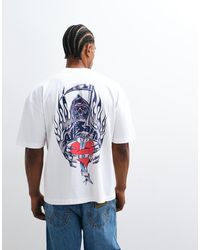 AllSaints - Scimitar Katoenen T-Shirt Met Korte Mouwen, Grafisch Logo En Print Op De Achterkant - Lyst