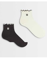 Sweaty Betty - Frill Mini Crew Socks 2 Pack - Lyst