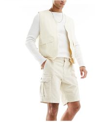 Tommy Hilfiger - Pantalones cortos cargo blanco hueso ethan - Lyst