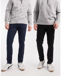 ASOS - 2 Pack Skinny Chinos - Lyst