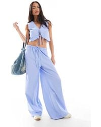 Wednesday's Girl - Striped Wide Leg Trouser Co-Ord - Lyst