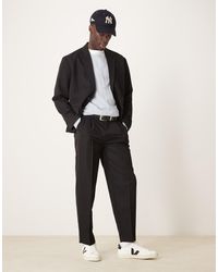 ASOS - Oversized Toelopende Pantalon Van Keperstof - Lyst