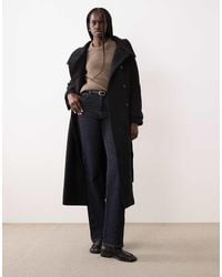 Gina Tricot - Wool Belted Midaxi Coat With Funnel Neck Detail - Lyst