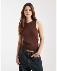 ASOS - Double Layer Long Racer Neck Tank Top - Lyst