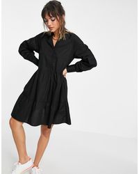 Y.A.S - Y.A.S Cotton Poplin Mini Smock Dress With V Neck - Lyst