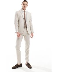 ASOS - Smart Slim Fit Linen Blend Pants - Lyst