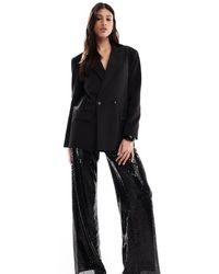 ONLY - High Waist Pull On Sequin Trousers - Lyst