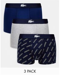 Lacoste - 3 Pack Logo Stretch Cotton Trunks - Lyst