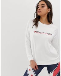 Tommy Hilfiger Crew Neck Logo Sweatshirt In White